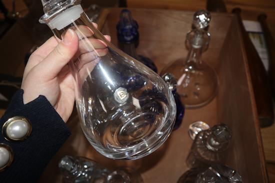 A collection of glass decanters
